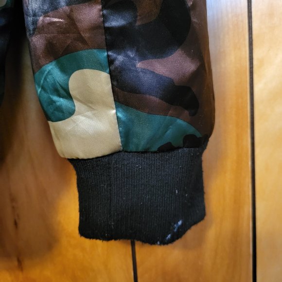 Cleveland Cavaliers Jacket LARGE Hooded Full Zip Up Camouflage Camo NBA Cavs E2 - Picture 9 of 10